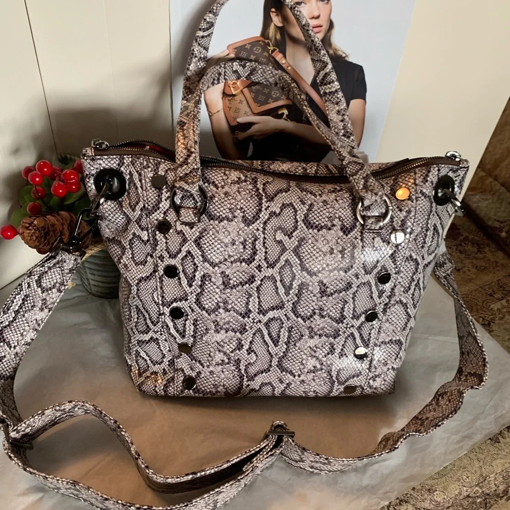 Hammitt Daniel Snake Skin Black/White Bag Size Medium